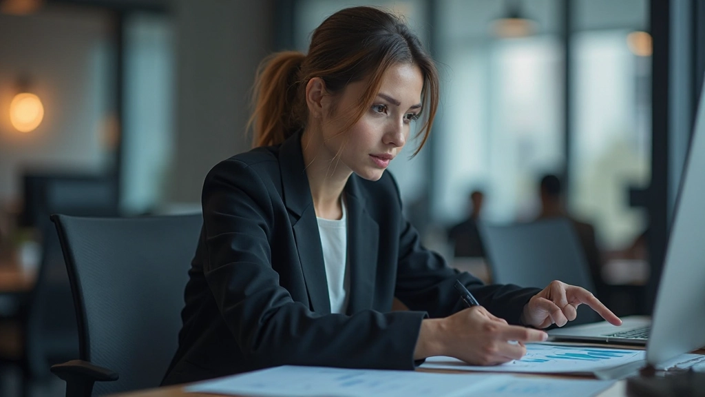 Специалист по аналитике анализирует диаграммы и метрики на рабочем столе