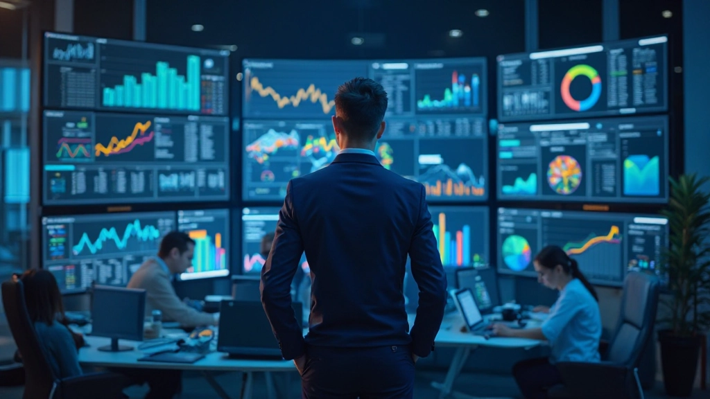 Современная панель аналитики с визуализацией данных и метриками бизнес-интеллекта